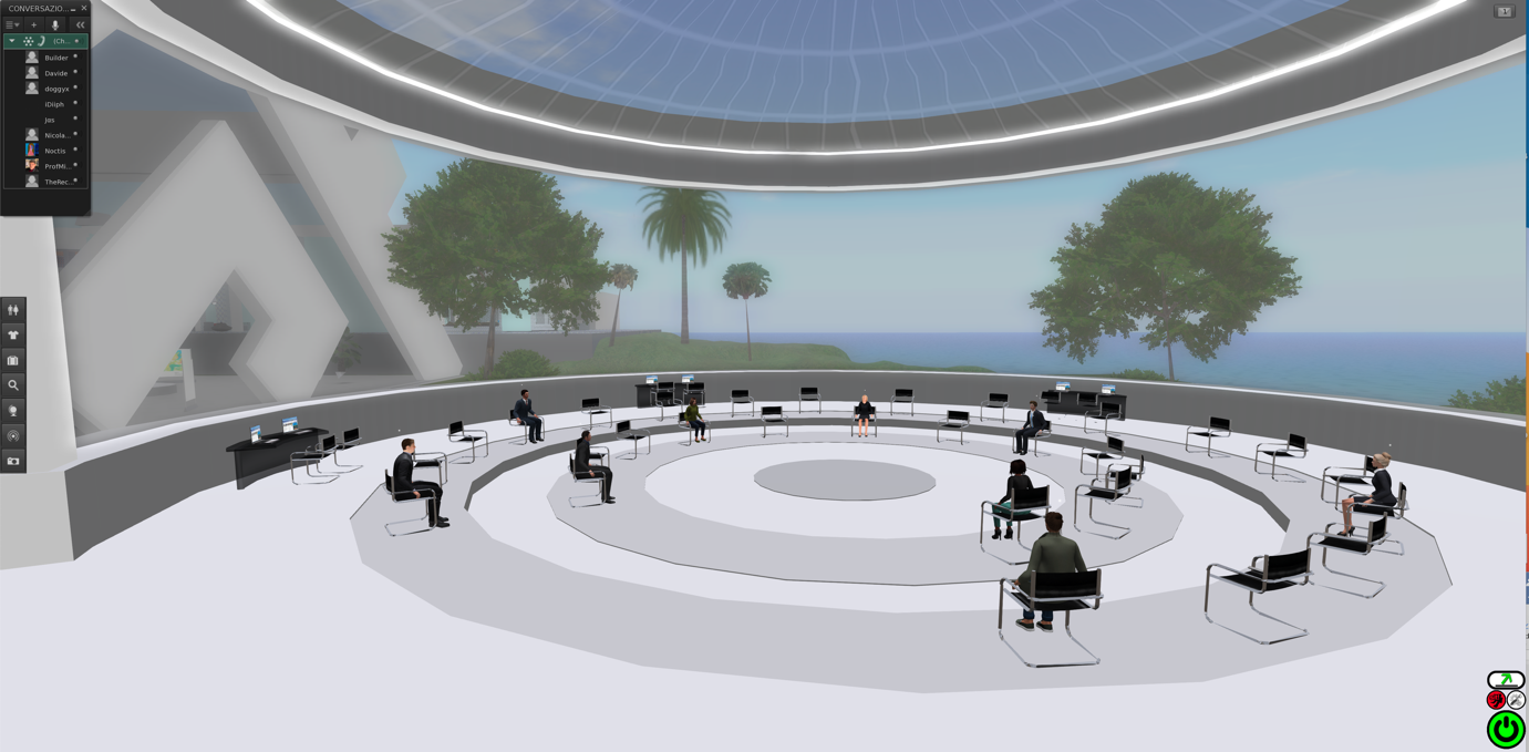 Access the Virtual Classroom in the Uninettuno University Island of Knowledge on Second Life